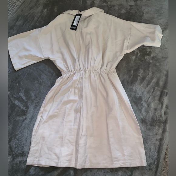 NWT! Nasty Gal Gathered Front Button Down Shirt Mini Dress size 6 - Picture 7 of 10